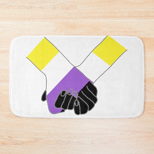 Item preview, Pride Holding Hands - Non Binary Flag designed and sold by PaperPainter.