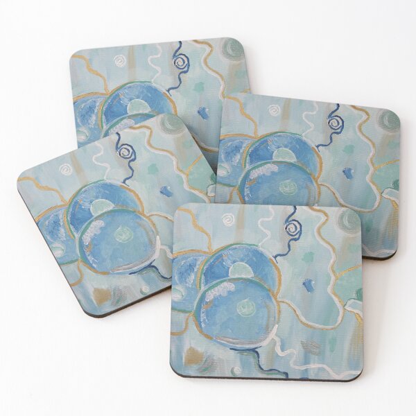 Item preview, Celestial Currents – Abstract Harmony in Blue and Gold designed and sold by 360XDesign.
