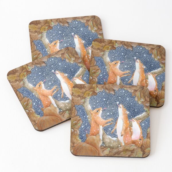 Item preview, Squirrels Catching Snowflakes kaaren poole designed and sold by KaarenPoole.
