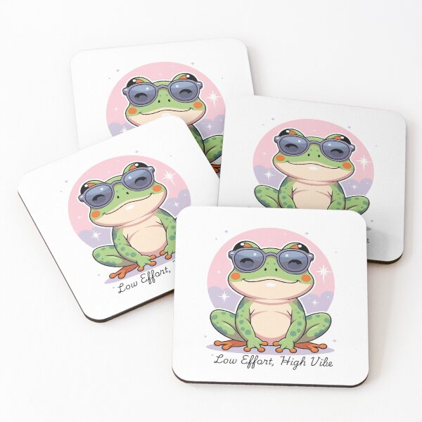 Item preview, Low Effort, High Vibe – Chill Frog Meme Sticker designed and sold by modishwelt.
