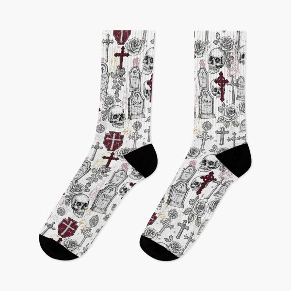 Item preview, Gothic Skulls Roses Crosses Vintage Pattern designed and sold by studiobrazuka.