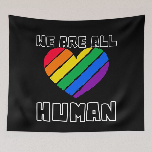 Item preview, We are all human – equality & pride unity statement designed and sold by CleanDecor.