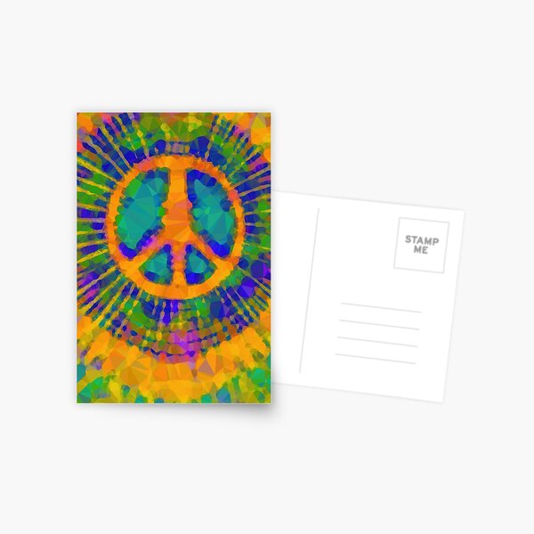 Item preview, Orange Blue Green Tie Dye Peace Sign designed and sold by Vicky Brago-Mitchell®.