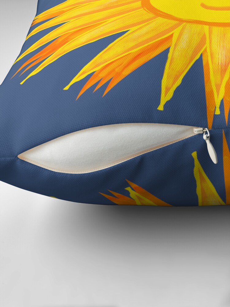 Thumbnail 2 of 4, Pillow, Happy Sun Illustration designed and sold by ClareWalkerArt.