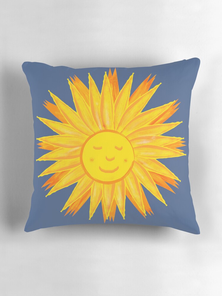 Thumbnail 3 of 4, Pillow, Happy Sun Illustration designed and sold by ClareWalkerArt.