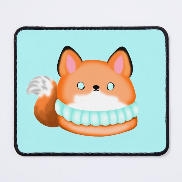 Item preview, a small macaron cake in the shape of a cute fox with pastel turquoise cream designed and sold by katecheerycake.