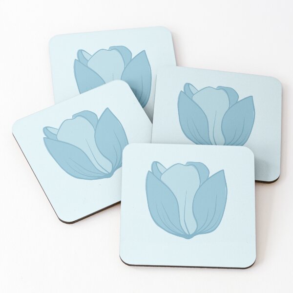 Artikelvorschau, Stahlnebel-Tulpenblüte | Dunkelblaue Botanische Kunst entworfen und verkauft von Olitvia.