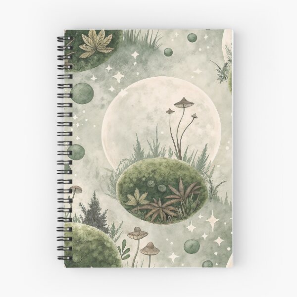 Item preview, Floating Mossy Spheres with Mushrooms and Ferns in Ethereal Setting designed and sold by Creative88Art.