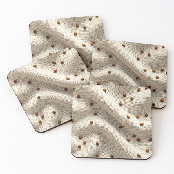Item preview, Textured White Fabric with Grid Weave and Scattered Brown Seeds designed and sold by Creative88Art.