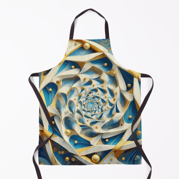 Item preview, Abstract Spiral  Blue White Gold 85 designed and sold by Vicky Brago-Mitchell®.