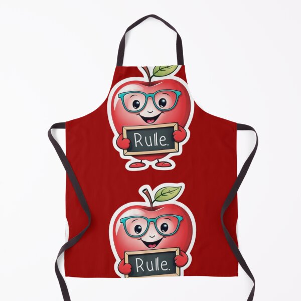 Item preview, Cute Apple Teacher Mascot with "Rule" Chalkboard designed and sold by InsegnaNChill.
