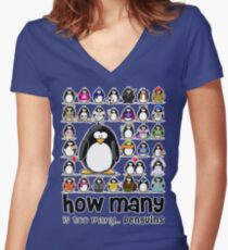 How Many Penguins is Too Many Penguins? Women's Fitted V-Neck T-Shirt