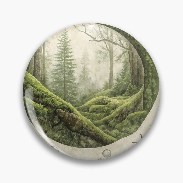 Item preview, Surreal Forest Scene with Moss Covered Portals and Floating Bubbles designed and sold by Creative88Art.