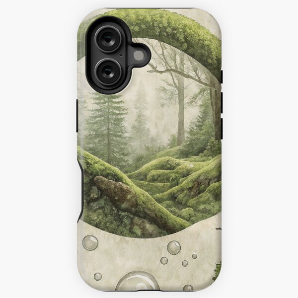 Item preview, Surreal Forest Scene with Moss Covered Portals and Floating Bubbles designed and sold by Creative88Art.