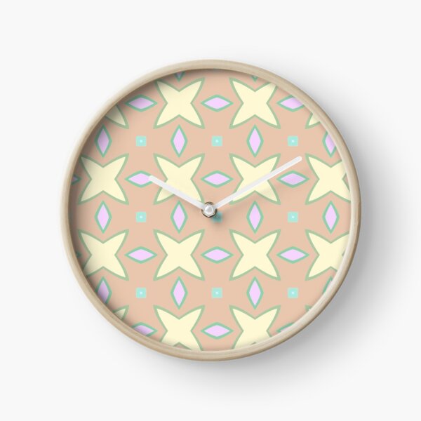 designs abstraction symmetry lines seamless colorful repeat pattern Clock