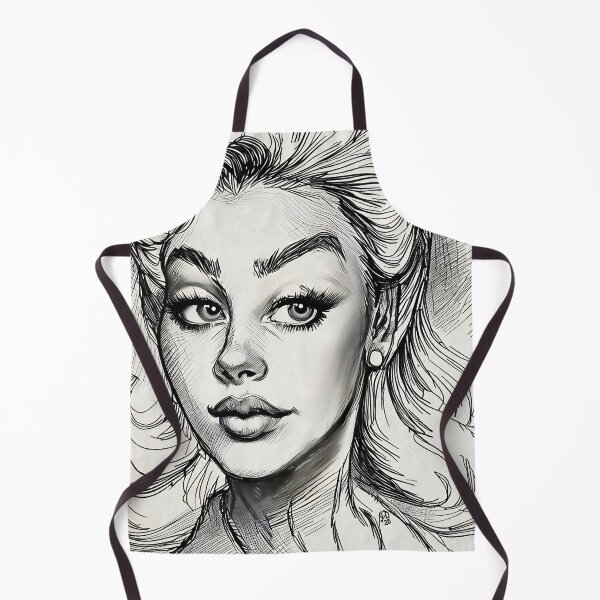 Item preview, Vintage Crosshatch Woman Drawing – Powerful Gaze Portrait designed and sold by gleefulme.