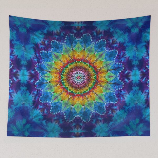 Item preview, Rainbow Tie Dye Mandala Sunflower designed and sold by AuroraXGreen.