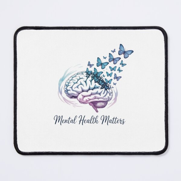 Item preview, Blue butterflies Mental health brain psychology designed and sold by Mateusz Majcherek.