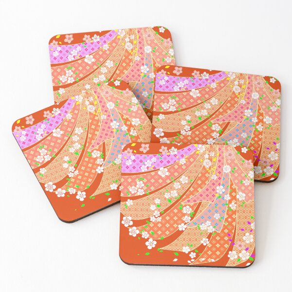 Item preview, Floral Ribbon Kimono Pattern designed and sold by urrin DESIGN.