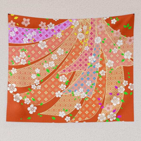 Item preview, Floral Ribbon Kimono Pattern designed and sold by urrin DESIGN.