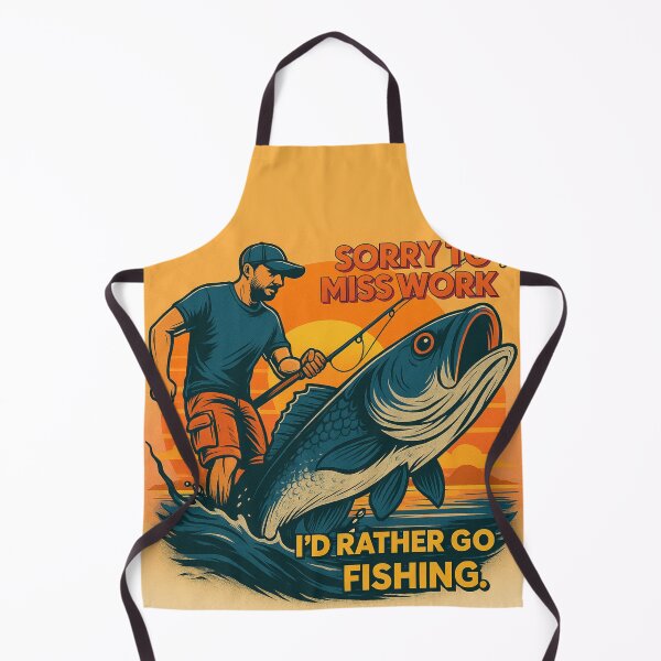Artikelvorschau, Funny Retro Fishing Shirt - Sorry to Miss Work, I'd Rather Go Fishing entworfen und verkauft von IdolejaArt.