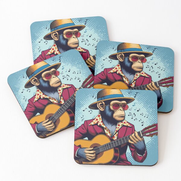 Item preview, Monkey classic guitar playing designed and sold by Dogandesighn.