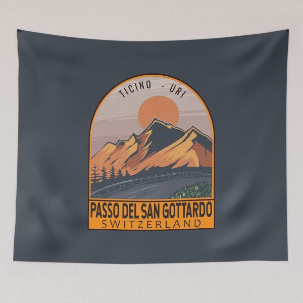 Item preview, Gotthard Pass Switzerland Retro Travel Emblem designed and sold by KrisSidDesigns.