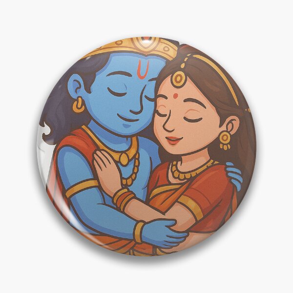 Item preview, Radha Krishna Eternal Love – Traditional Indian Art Sticker designed and sold by Spiking11.