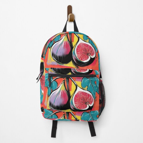 Item preview, Fresh Figs in Focus - Whole and Sliced Fruit with Lush Detail Against a Bold and Vibrant Abstract designed and sold by OlfactoART Studio.