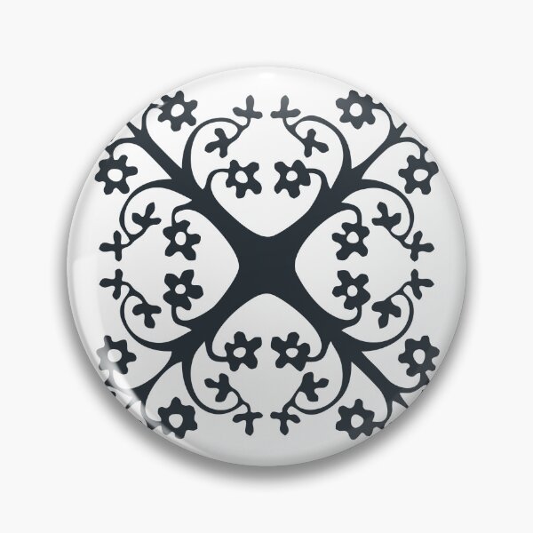 Item preview, Mediaeval flower navy blue designed and sold by AnndeLioncourt.