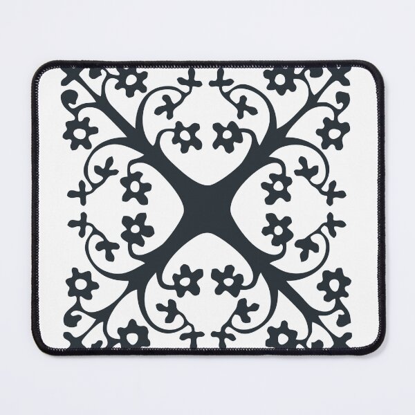Item preview, Mediaeval flower navy blue designed and sold by AnndeLioncourt.