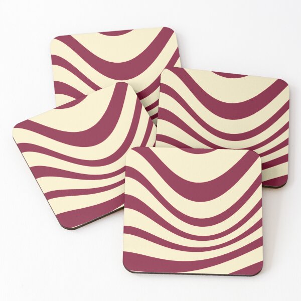 Item preview, Retro Waveflow - Burgundy & Cream Abstract Lines designed and sold by Omaralaa.
