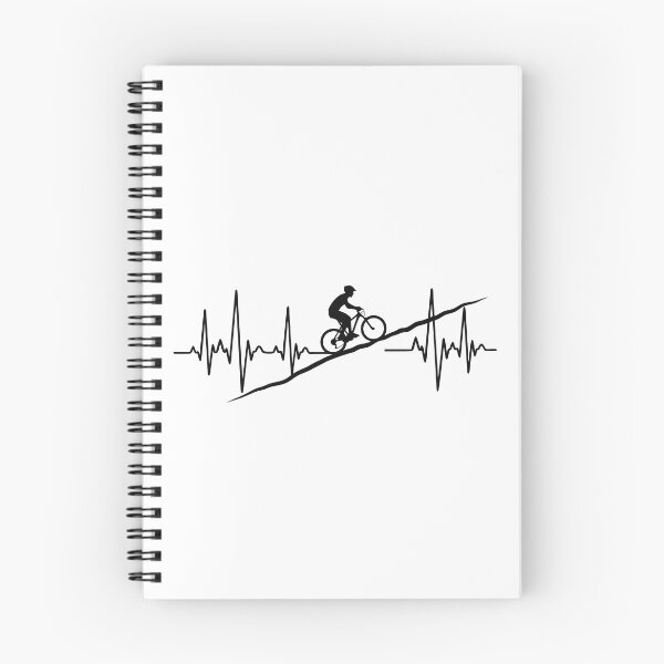Item preview, Cyclist Climbing Mountain with Heartbeat Line – Minimalist Vector Art designed and sold by AFernandesDSG.