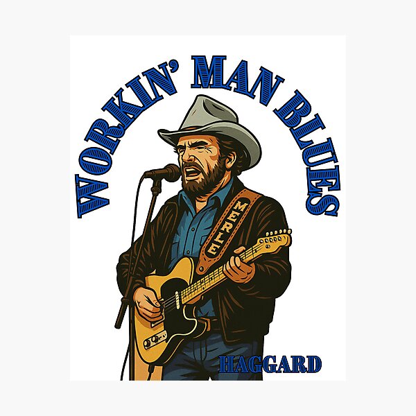 Item preview, Merle Haggard Outlaw Soul – Vintage Country Music Art Workin' Man Blues designed and sold by SirJohnnyofDirt.