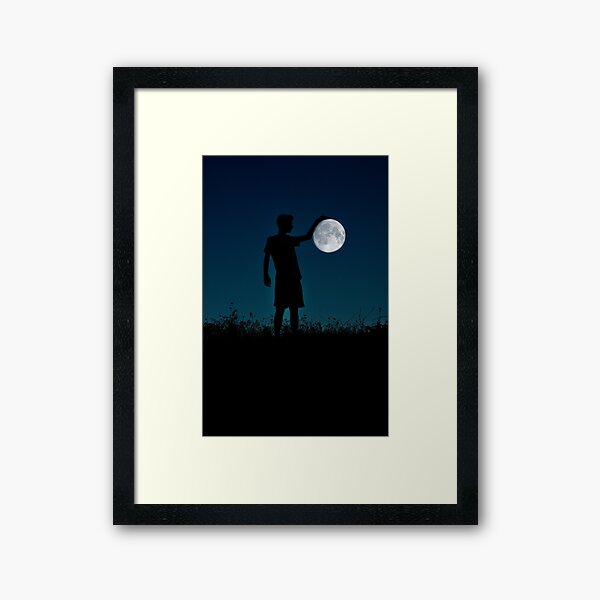 Moon in my hand Framed Art Print