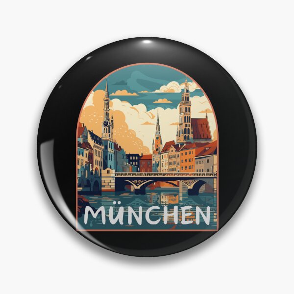 Item preview, Retro München in Bavaria, Germany Art Travel Landscape Emblem designed and sold by MaateoDesign.