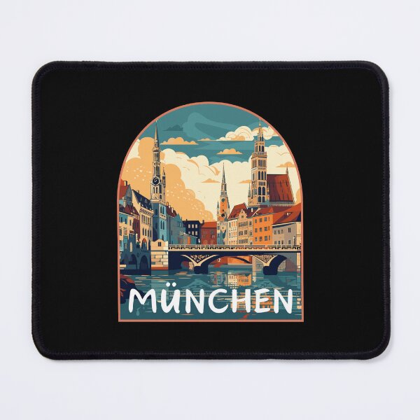 Item preview, Retro München in Bavaria, Germany Art Travel Landscape Emblem designed and sold by MaateoDesign.