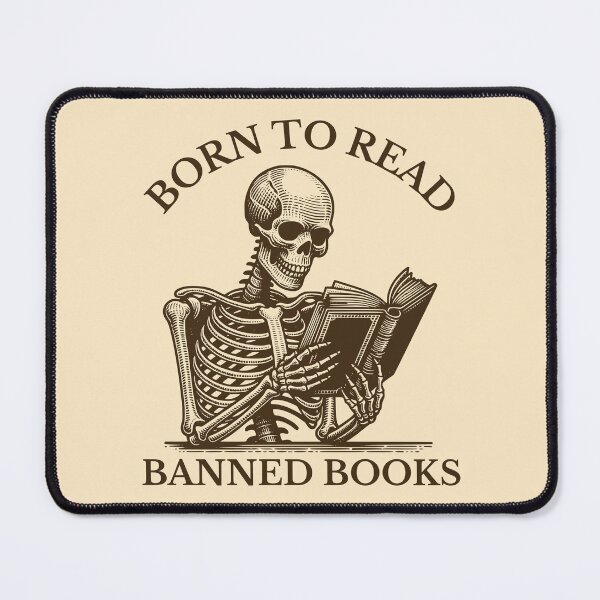 Item preview, Born To Read Banned Books Reading Skeleton designed and sold by KLArtzStore.