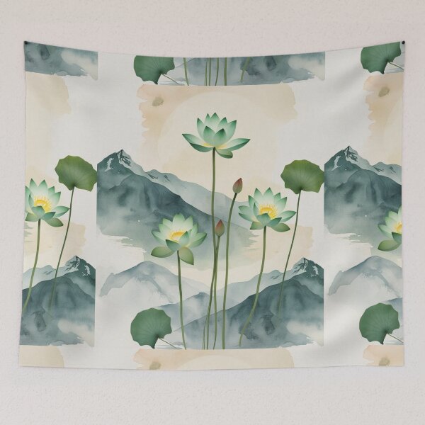 Item preview, Summit Lotus Watercolor Asana Fusion designed and sold by Zakrytos ★★★★★.
