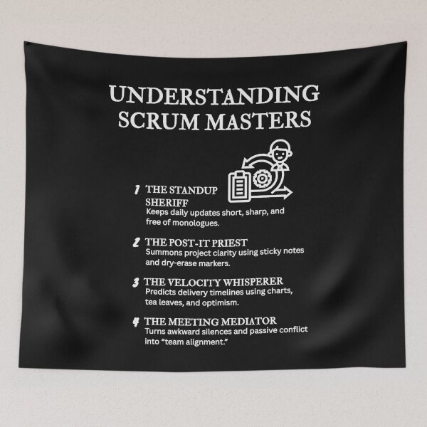 Item preview, Understanding Scrum Masters – Funny Agile Ritual Definitions – Black designed and sold by PsyFlow35.