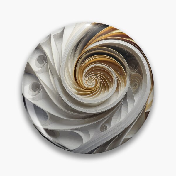 Item preview, Abstract Spiral  Silver White Gold Fibonacci Art 83 designed and sold by Vicky Brago-Mitchell®.
