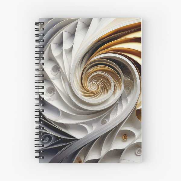 Item preview, Abstract Spiral  Silver White Gold Fibonacci Art 83 designed and sold by Vicky Brago-Mitchell®.