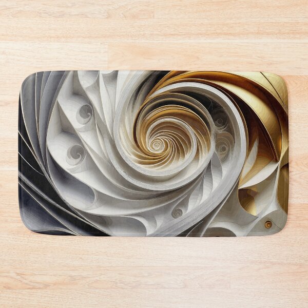 Item preview, Abstract Spiral  Silver White Gold Fibonacci Art 83 designed and sold by Vicky Brago-Mitchell®.