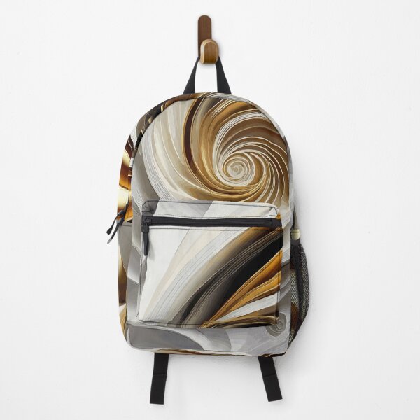 Item preview, Abstract Spiral Silver White Gold Fibonacci Art 83 designed and sold by Vicky Brago-Mitchell®.