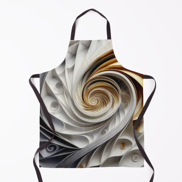 Item preview, Abstract Spiral Silver White Gold Fibonacci Art 83 designed and sold by Vicky Brago-Mitchell®.