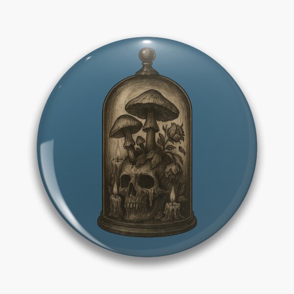 Item preview, Gothic Terrarium – Dark Botanical Cloche Skull Art designed and sold by Altered Array, LLC.