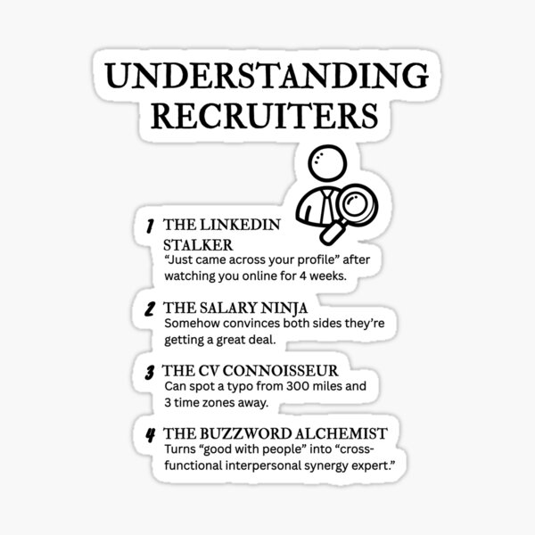 Item preview, UNDERSTANDING RECRUITERS – Funny Talent Acquisition Life Definitions designed and sold by PsyFlow35.