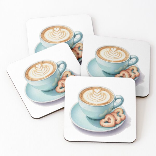 Item preview, Love coffee with heart shaped cookies and foam designed and sold by Zela.
