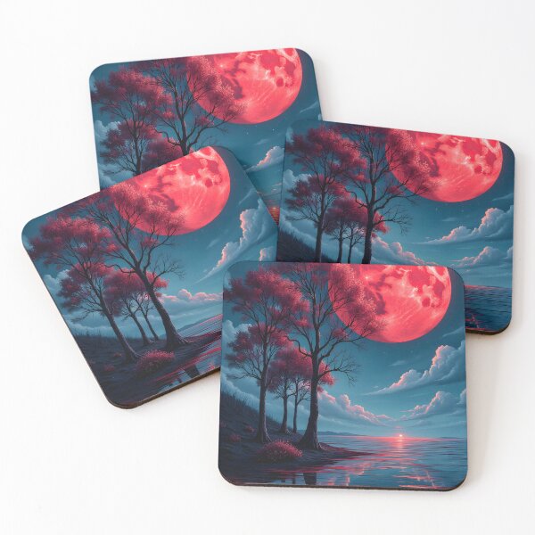 Item preview, Crimson Moonrise Over Serene Waters designed and sold by oanaunciuleanu.