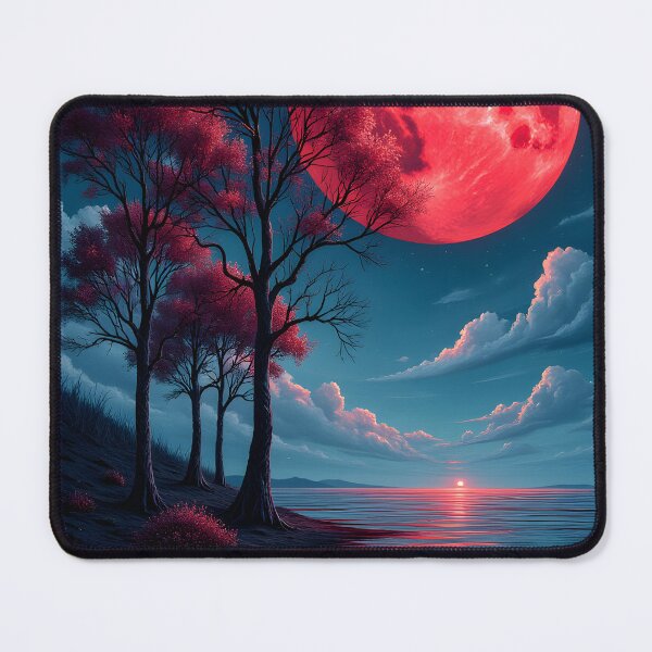 Item preview, Crimson Moonrise Over Serene Waters designed and sold by oanaunciuleanu.